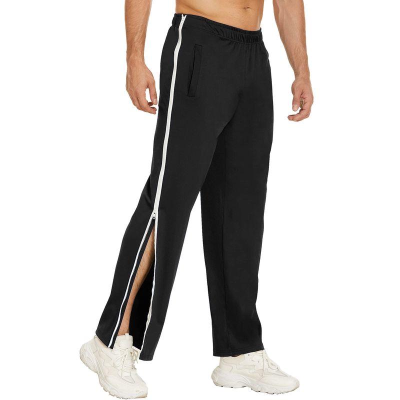 Men's Sweatpants European and American Style Men's Clothing Sports Side Zipper Pants Loose Sweatpants Training Basketball Pants
