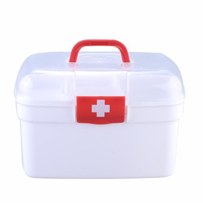Portable Multi-layer Plastic First Aid Kit with Logo Printing Option