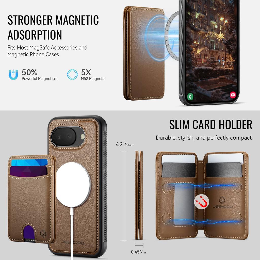For Google Pixel 10A Magnetic 2-in-1 Detachable Wallet Case RFID Blocking Card Holder PU Leather Flip Cover Kickstand Shockproof