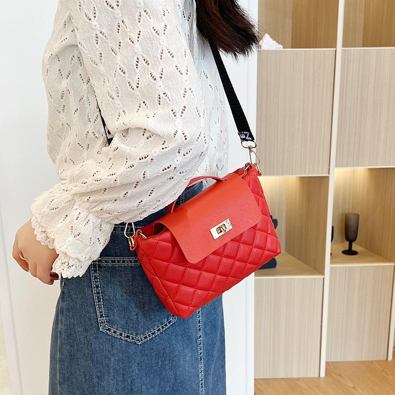 Women's bag rhombus color scheme bucket bag autumn and winter new fashion women's shoulder oblique span bag
