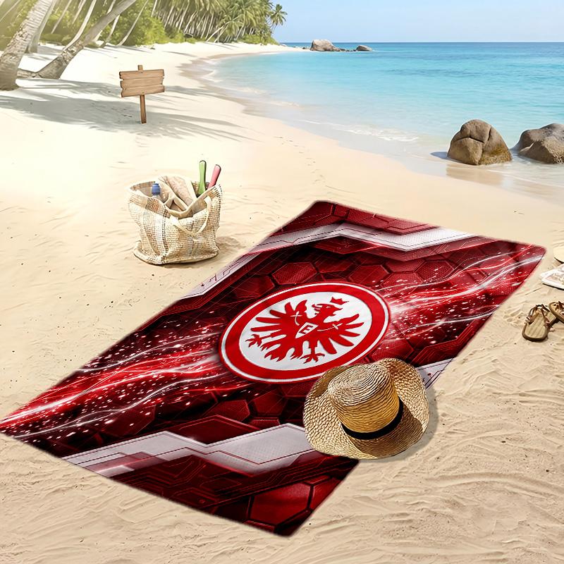Asciugamano da Spiaggia con Stampa del Club di Calcio Eintracht Frankfurt, Asciugamano Grande Morbido Asciugatura Rapida per Spiaggia Campeggio Nuoto