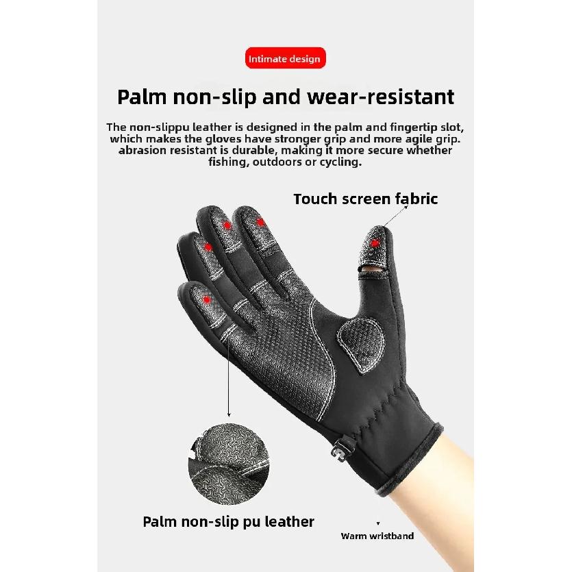 Vilico Touchscreen Ski Gloves Windproof Wear-Resistant Anti-Slip Waterproof for Cycling Fishing Cozy Autumn Winter Hand Gear