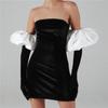 Long Puff Sleeve Off Shoulder Autumn Winter Elegant Evening Party White Black Mini Dress Sexy Women Kawaii Dresses