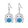 Blue Little Crab Earhook Earrings Elegant Earrings Animal Earrings
