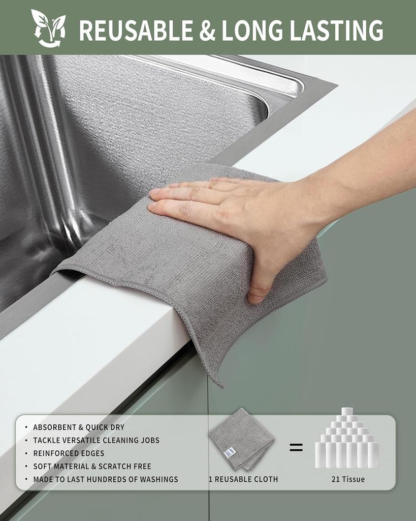 Super Absorpční Čisticí Utěrka z Bambusového Uhlí Kuchyňská Utěrka z Mikrovlákna Hadry Nelepivé na Olej Měkká Utěrka na Nádobí Domácí Čisticí Utěrka