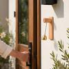 Vintage Wooden Door Chime with Brass Bell Unique Hanging Entry Alert for Store Home Office Decorative Wind Bell