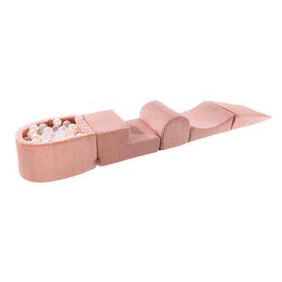 Schaumstoff-Spielset mit kleinem Bällebad® Spielplatz für Kinder, 250 x 45 x 30 cm, Cord, Pink