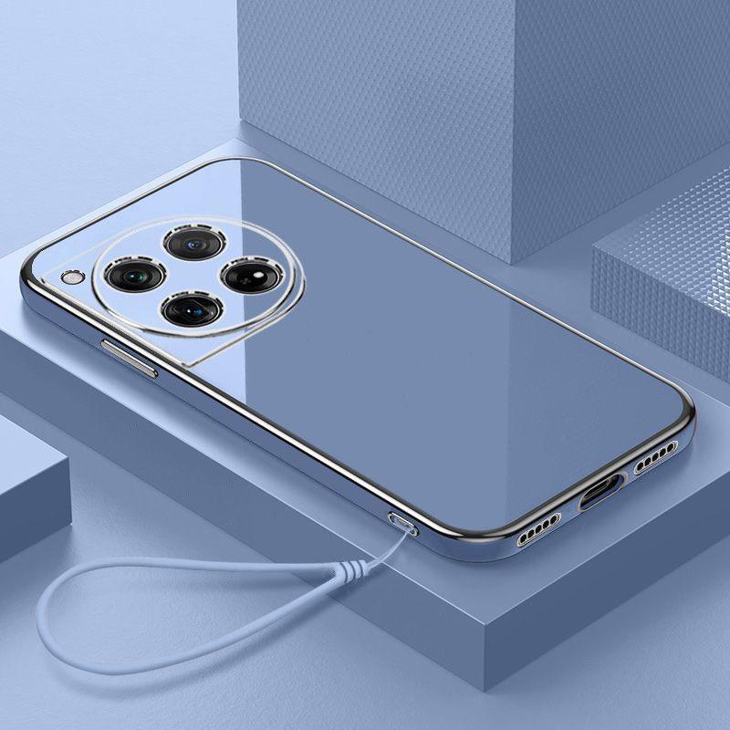 Für OnePlus Ace3 Hülle OnePlus Ace 3 Handyhülle Luxus Quadratische Beschichtung Stoßfest Silikon Rückseite Abdeckung Fundas
