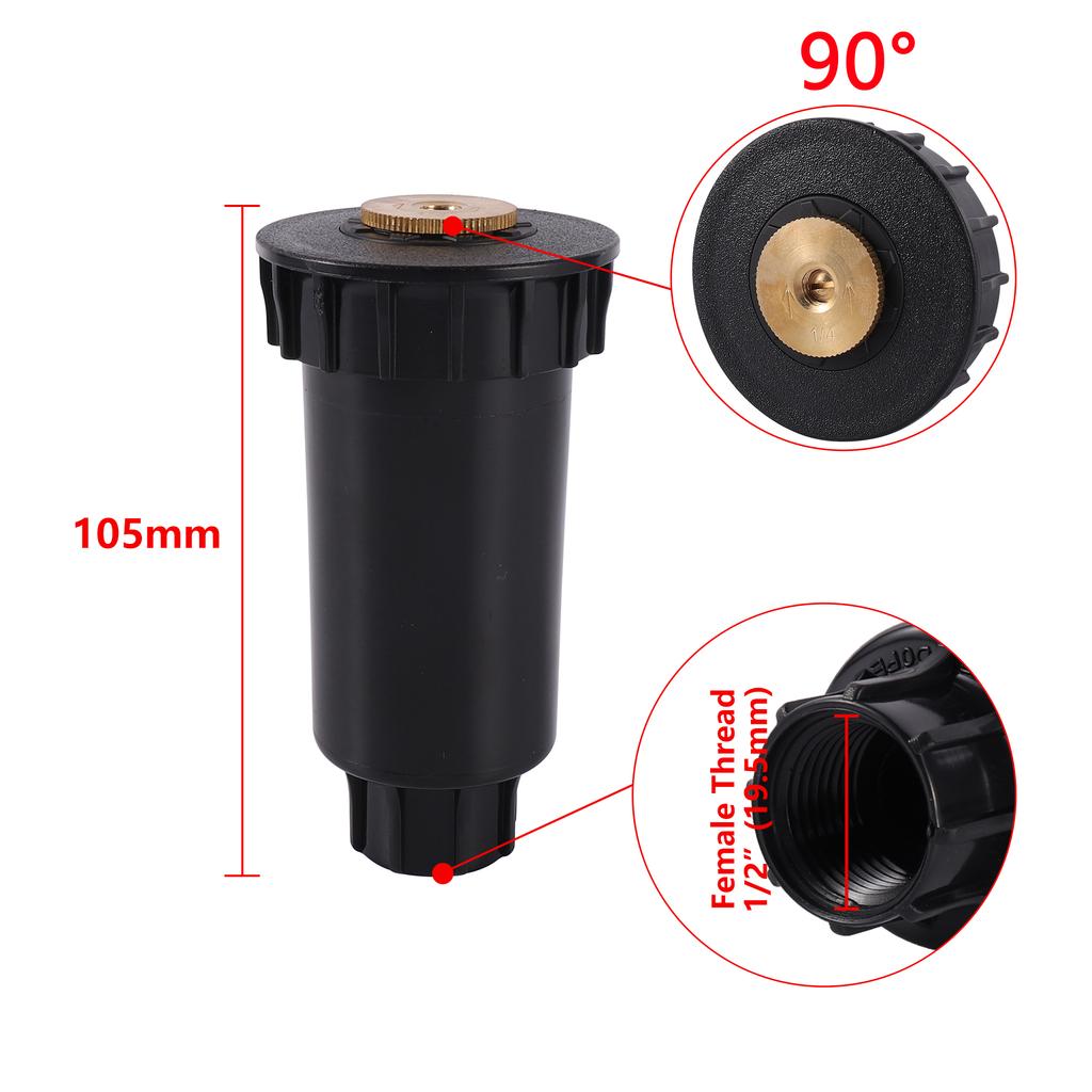 90-360 Degree Pop-Up Buried Sprinkler 1/2" Female Thread Lawn Irrigation Sprinkler Automatic Telescopic Lawn Irrigation Sprinkle