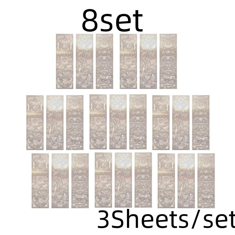 3 Sheets Butterfly Moon Star Stickers PET Transparent Decorative Stickers For Craft Album Journal Scrapbooking