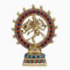 Reine Messing Lord Shiva Tanzender Natraj Statue, Handgefertigte Dekorative Skulptur