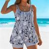 Women's Swimwear Tankini 2 Piece Swimsuit  Flower  Pattern Print Vacation Bathing Suits