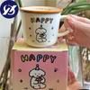 Geschenkbox ~ Original Ins Style süße Cartoon Creme Welpen Keramiktasse Happy Birthday Becher Liebhaber Wassertasse