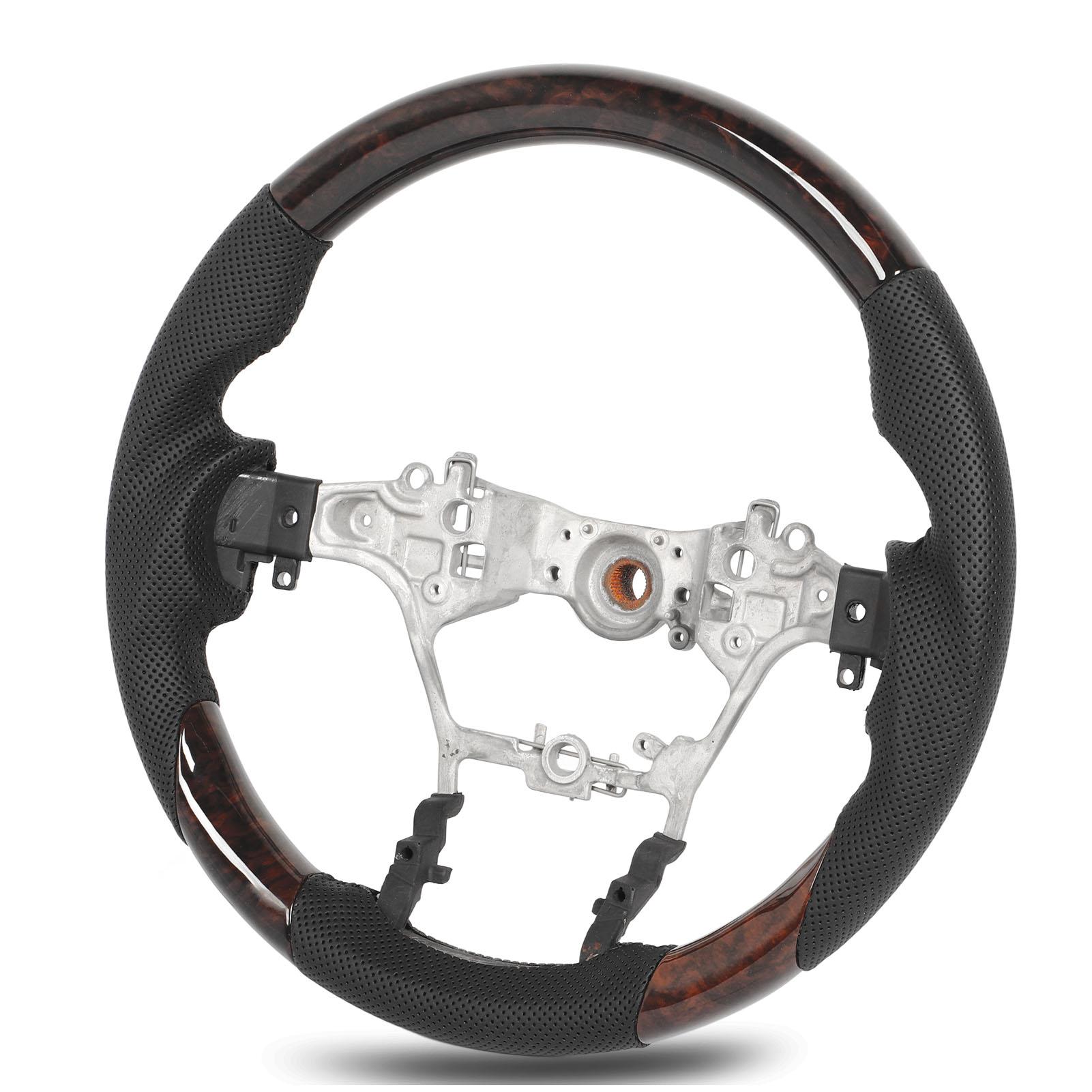 

Руль с гидропечатью, перфорированная кожа, трехсекционный, замена для Hilux AN110 AN120 AN130 2015–2023, карбон Wood Grain