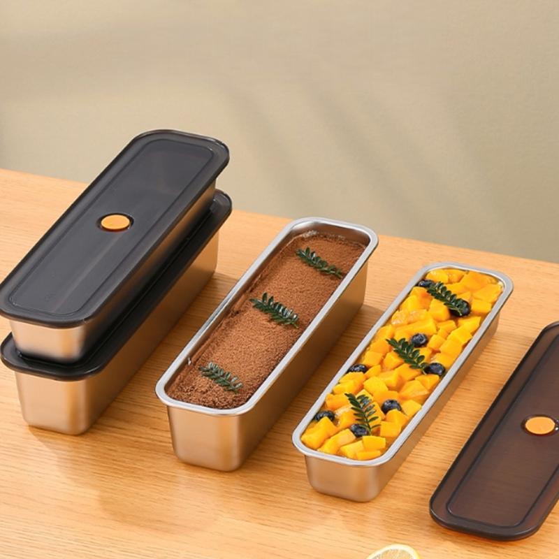 Leakproof Rectangular Meal Preps Container Steel Bacons Tray with Airtight Lid Easy Cleaning For Meal Storage Organizers