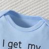 Baby Boy Girl Cotton Jumpsuit "I Get My Attitude From..." Print Short Sleeve Onesie Bodysuit