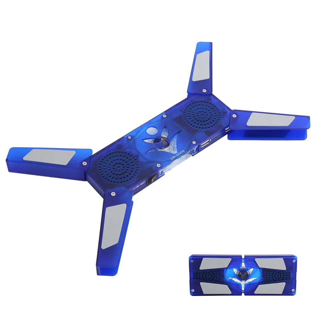 Computer Cooling Pad Foldable USB Cooling Holder with Hub LED Low Noise Heat Dissipation Fan