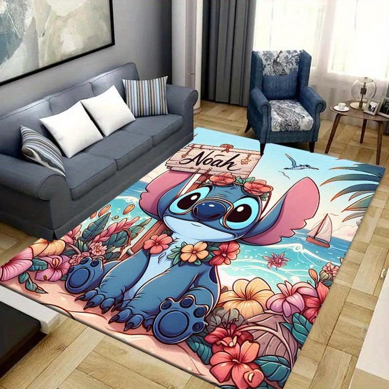 1pc Stitch Pattern Area Rug Soft Flannel Floor Mat for Living Room,Office,Bedroom and Carpet