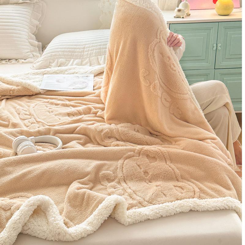 Thickened Double-Layer Taffy Lambswool Nap & Sofa Blanket