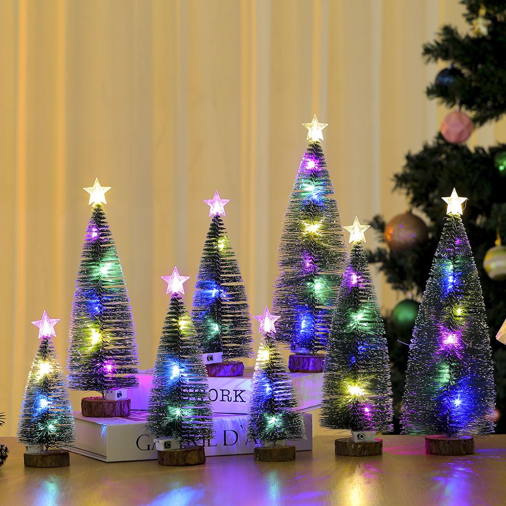 Led Light Mini Artificial Christmas Tree Decorations Festival Gift Showcase Desktop Decoration Small Ornament Christmas Tree