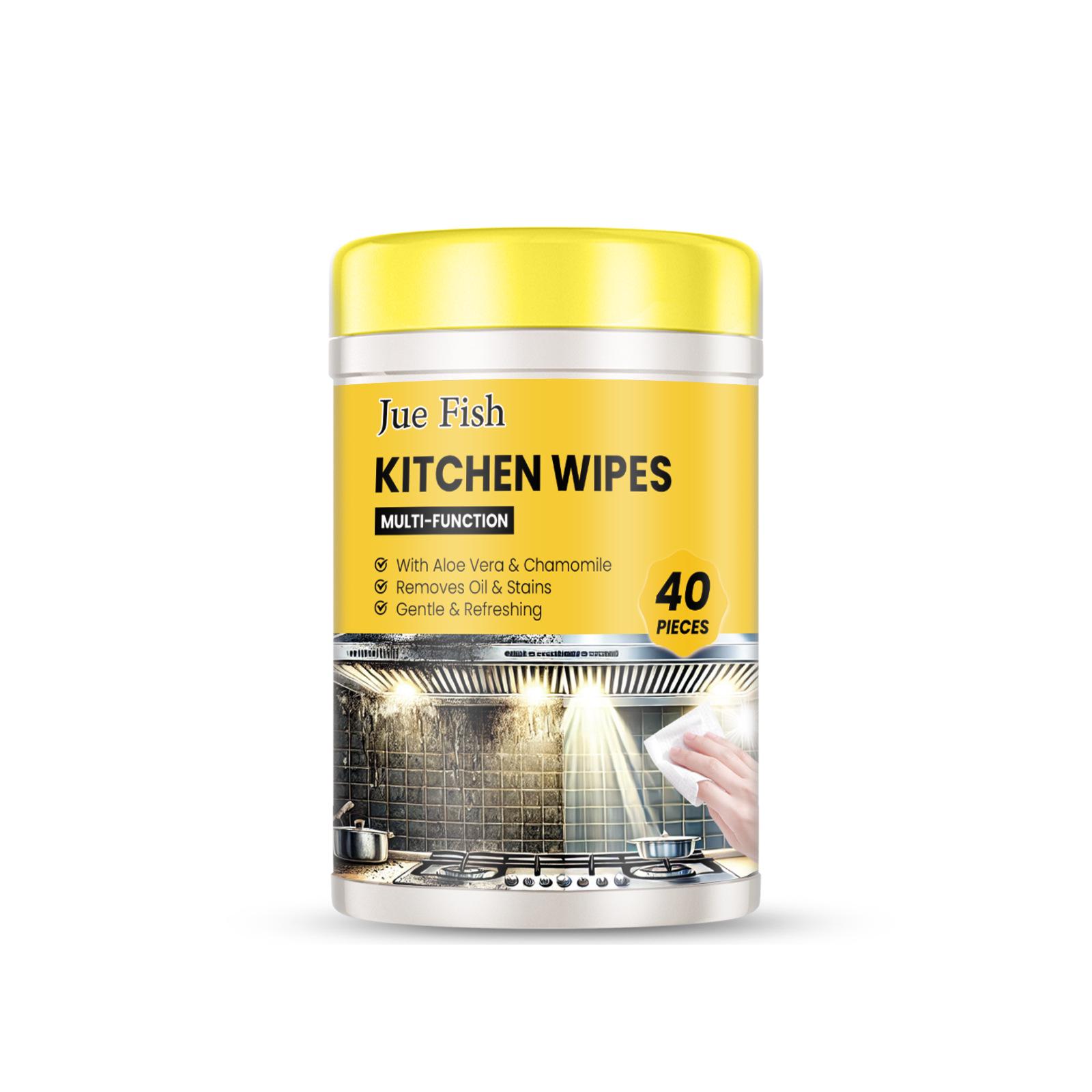 JUE FISH Multi-functional Kitchen Wipes for Heavy Oil Stains on Countertops and Stoves