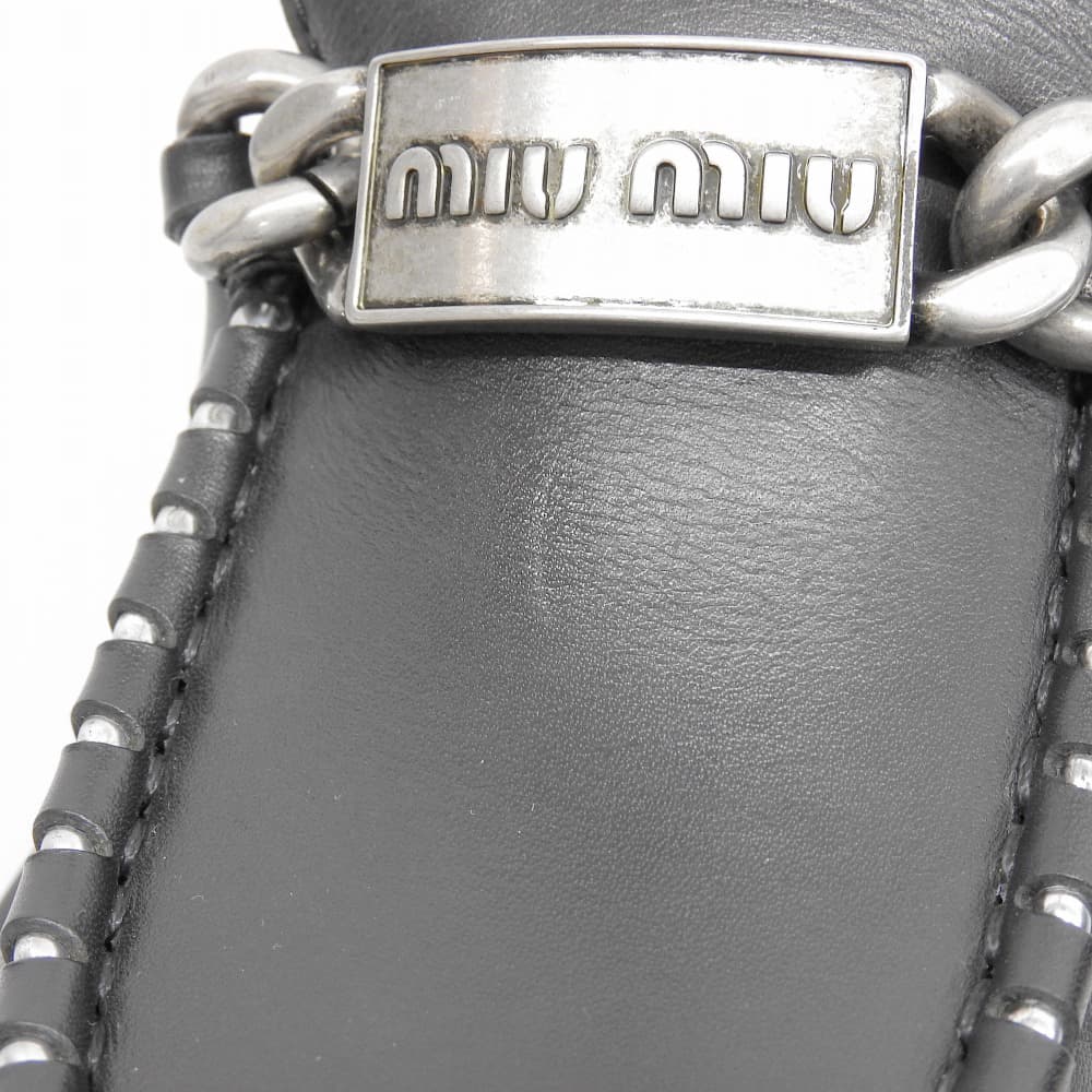 MIUMIU Women's platform leather loafers, black, size 41, 5D684D shoes 41 blackUsed