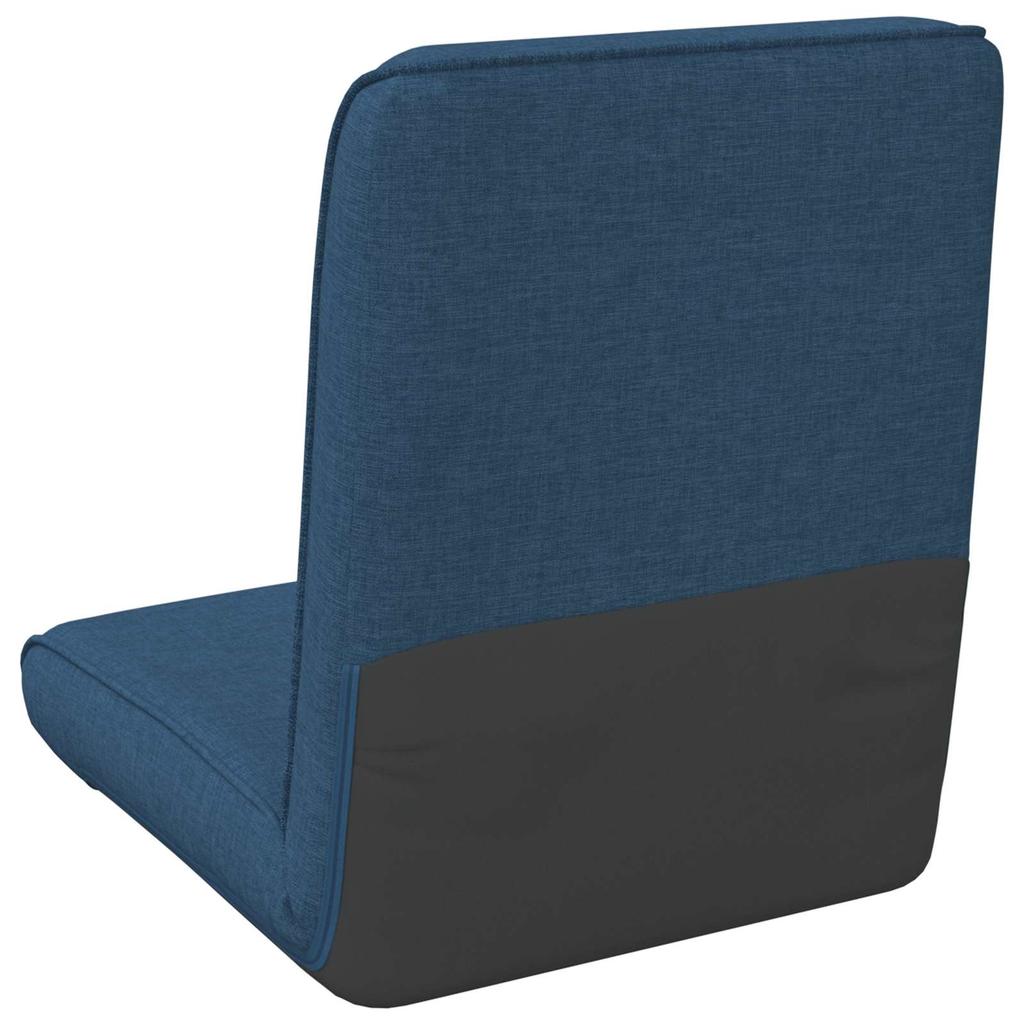 Adjustable Footstool Blue Fabric