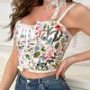 Camisola Vintage con Adorno de Encaje Floral para Mujer - Corsé de Cintura Estilo Francés con Control de Abdomen