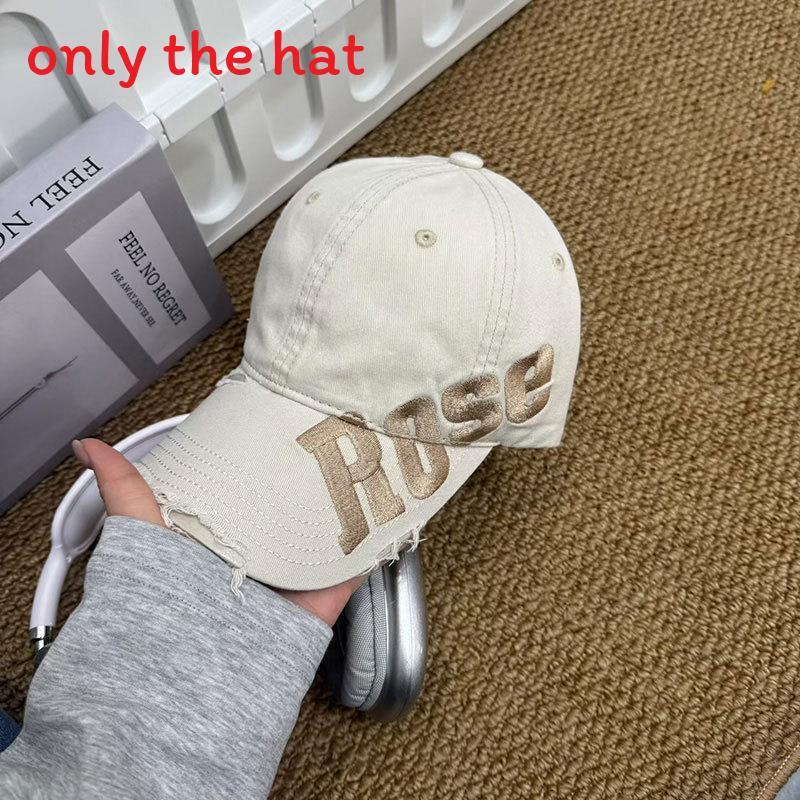 Streetwear Baseball Cap With Embroidered Letters And Wide Brim For Summer Sun Protection