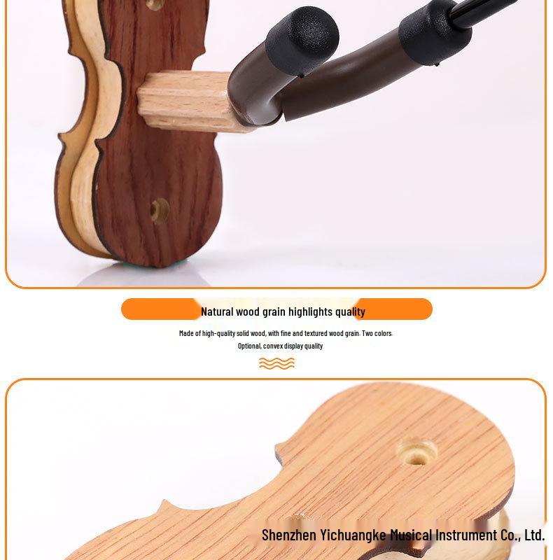 Violin Wall Mount with Solid Wood Base - Sturdy Violin Hanger and Stand