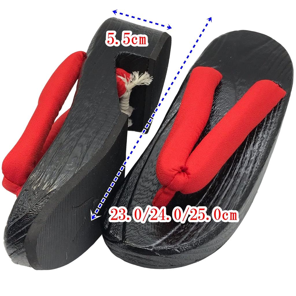 Thick Japanese Paulownia E124 [Eiza] Geta, Sole, Cosplay, Clothing, Photography, Accessories, Shoes, Thongs, Wood, Halloween, Events, (black/red,