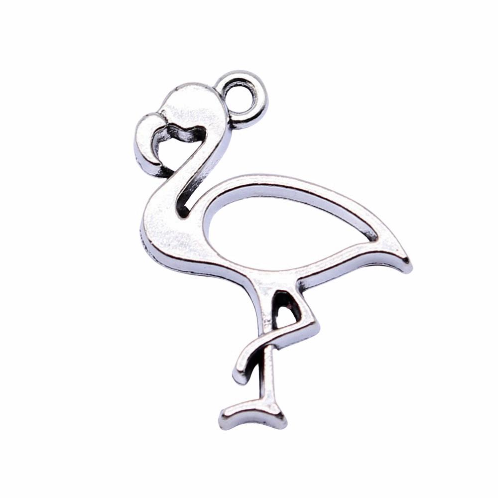 Flamingo Charms Antique Alloy Pendants For Bird Themed Jewelry Making