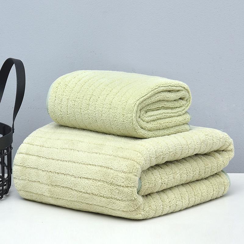 Ribbed Coral Fleece Towel - Soft, Absorbent, Lint-Free Bath/Face Towel for Couples