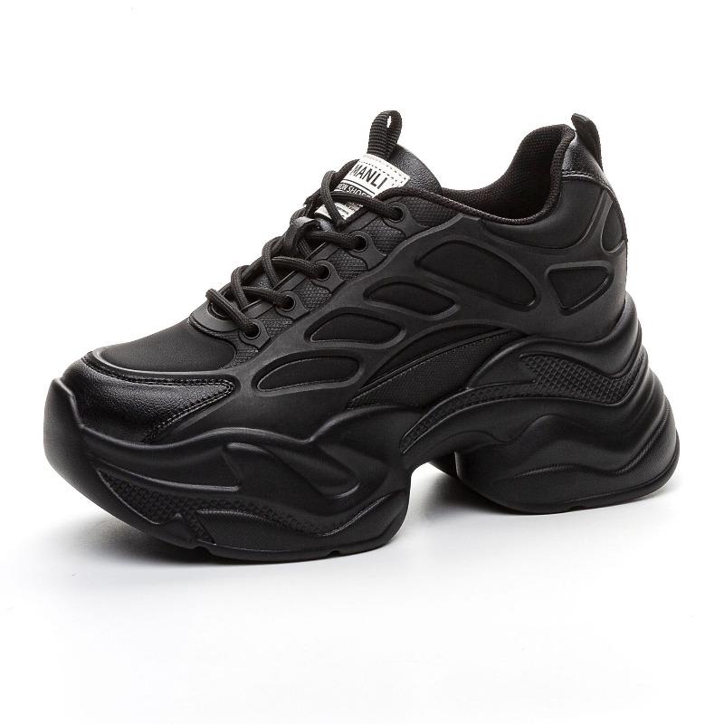 Inner Height-increasing Little White Shoes Women's Autumn and Summer Mesh Breathable Muffin Thick-soled Casual Versatile Shoes