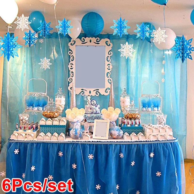 6Pcs 3D Snowflakes Christmas Decorations Snowflake Decoration Hanging Snowflakes