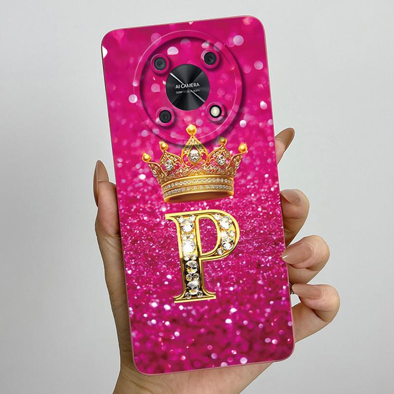 For Huawei Nova Y90 (CTR-LX2) / Nova Y91 (STG-LX1) Fashion Initial Letter Couple Phone Case Soft Silicone TPU Protective Casing