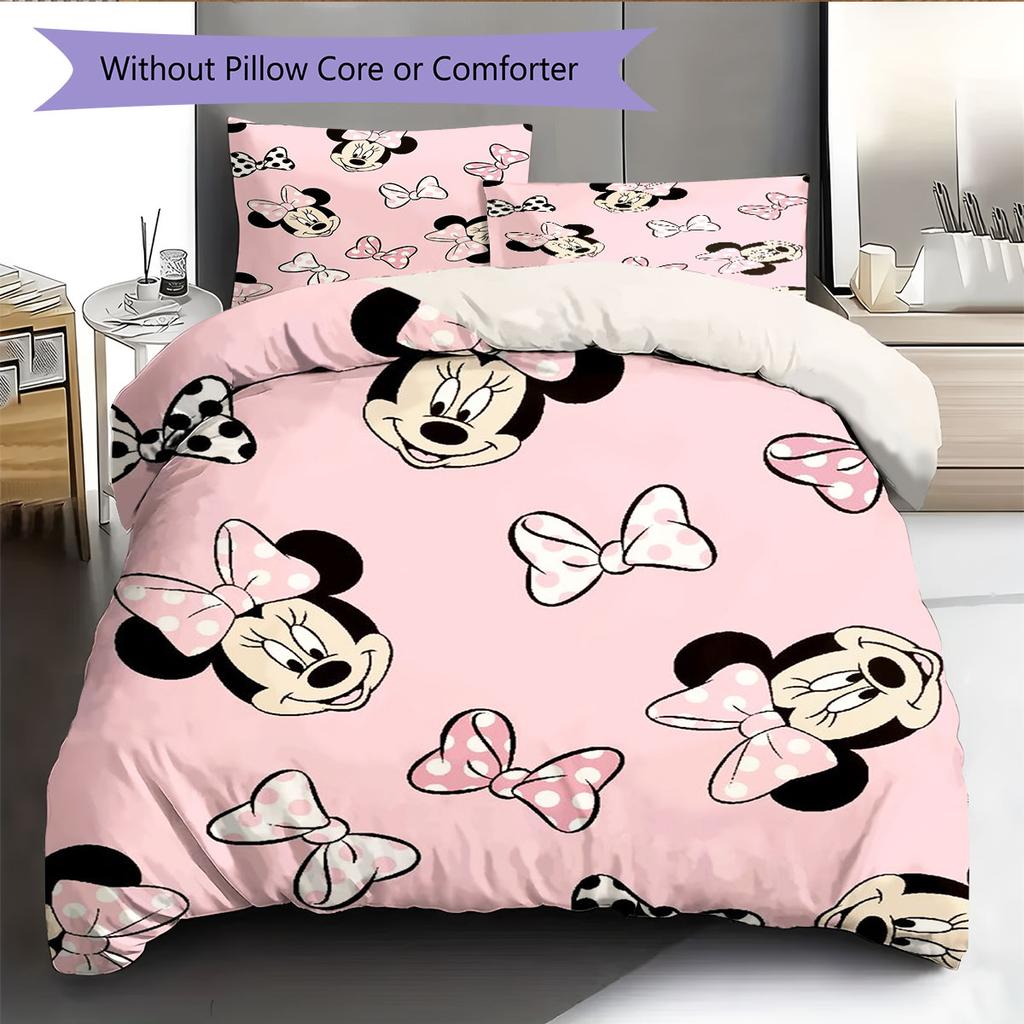 This Classic, Sweet Minnie Mouse-themed Print Bedding Set Is A Warm and Cozy Choice for Decorating A Child's Bedroom. Loves It!