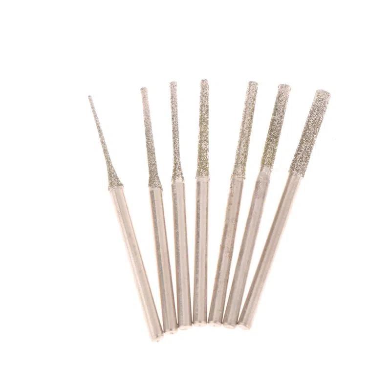 10 stuks 0,8/1/1,2/1,5/1,8/2/2,5 mm Diamantgecoate Boorbitjes met 2,35 mm Schacht voor Glas Jade Sieraden Slijpen en Polijsten