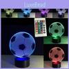 Led Night 3d Light Football Desk Lamp Illuminating Lights 7 Color Remote Gift