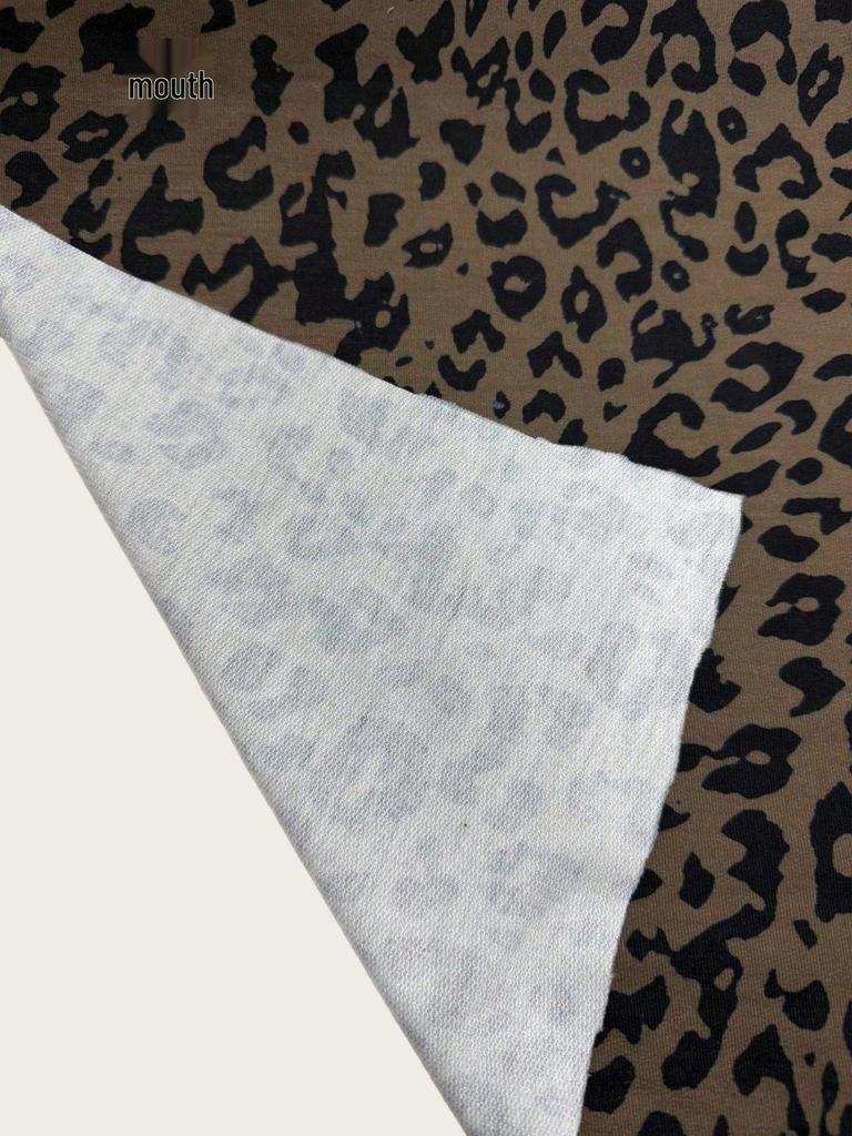 Übergröße Damen Sweatshirt mit Leopardenmuster - Europäischer & Amerikanischer Stil, Rundhalsausschnitt, Langarm-Pullover-Oberteil