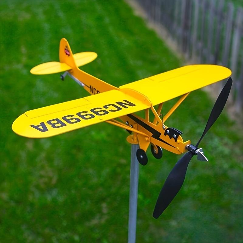 Girello Creativo Bussola Direzione Vento Tubo Aereo Girello Mulino a Vento 3D Decorazione Giardino Esterno Mulino a Vento in Metallo