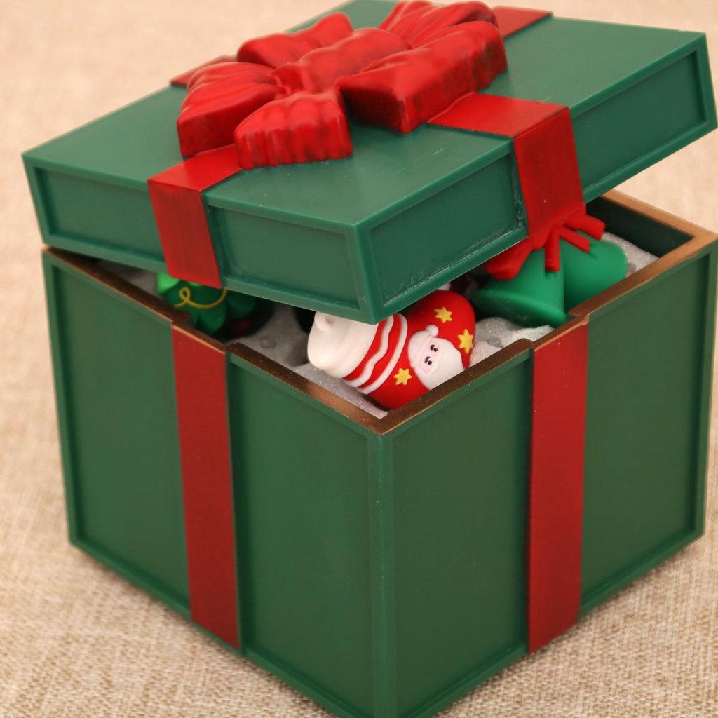 Luminous Christmas Gift Boxes and Music Box Ornaments for Shop Windows