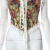 Vintage Floral Corset Vest Push Up Crop Tops Bustier Corset Top Lace Up Corset Top Strapless Bodice Corset Top