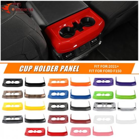 Rear Console Cup Holder Panel Trim Cover For Ford F-150 -2024 Accessories