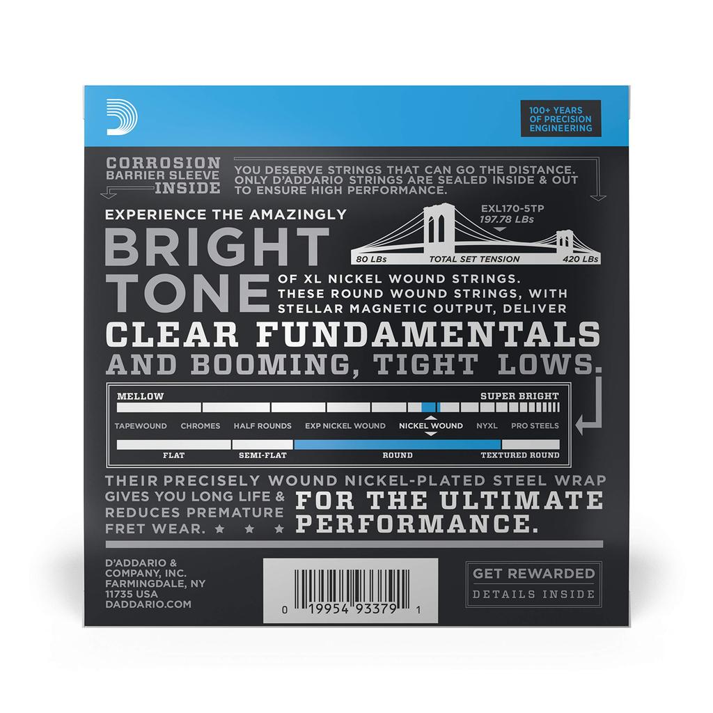 Bass String Nickel Long Scale 5 String 2set Pack D'Addario .045-.130 EXL170-5TP []