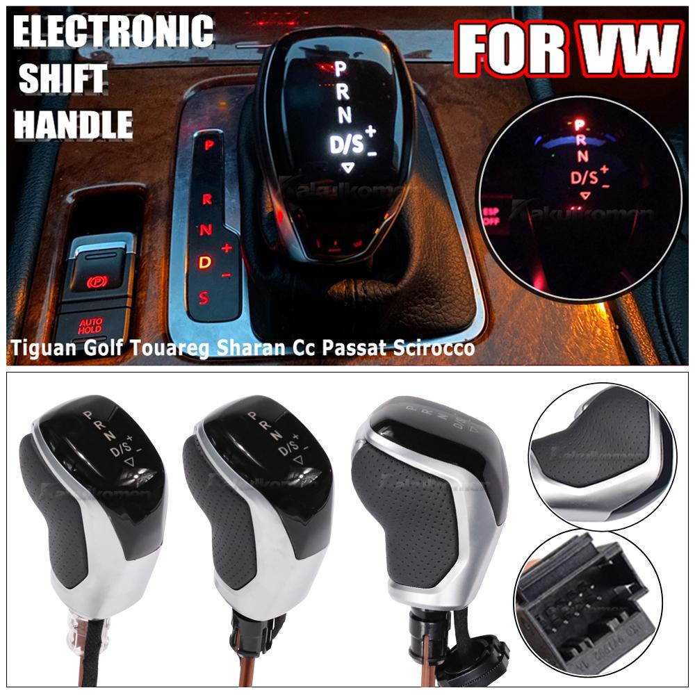 For VW Golf 6 Jetta MK5 MK6 Tiguan Polo Octavia CC Scirocco LED Synchronize Electronic Display Gear Shift Knob Lever Handball