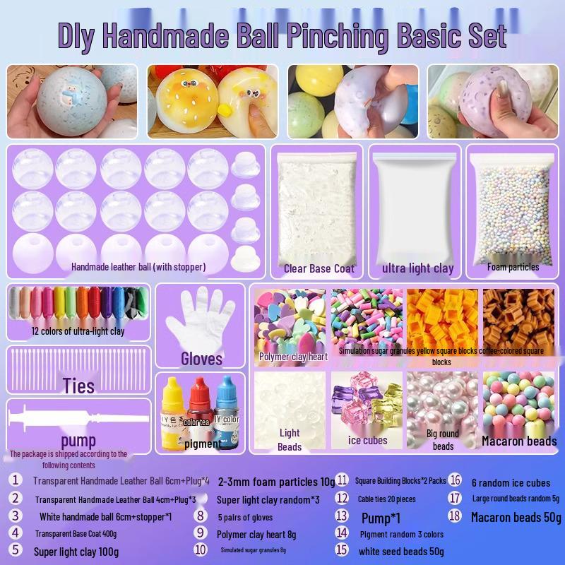 DIY Handgemachtes Squishy Ball Set - Beliebtes Stressabbau-Spielzeug mit Slow-Rebound-Funktion für ultimative Dekompression und Entspannung