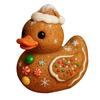 1/3Pcs Duck Ornament Handmade Texture Festive Christmas Decoration with Gift Bowknot Crutch Decor Xmas