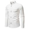 Autumn New Fashion Design Men's Long Sleeve Shirt Men High Quality Luxury Stand Collar Shirts Male Casual Social Wedding Party