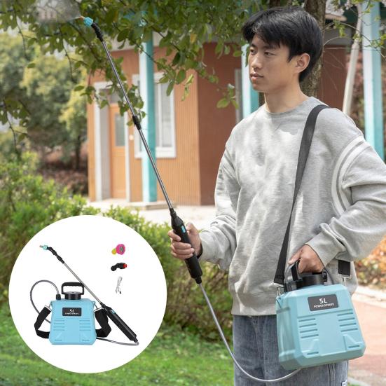 5L/8L Electric Garden Sprayer Backpack Lawn Sprayer with 3 Nozzles Retractable Wand Adjustable Strap Garden Spraying Tool for Watering Fertilizing